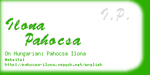 ilona pahocsa business card